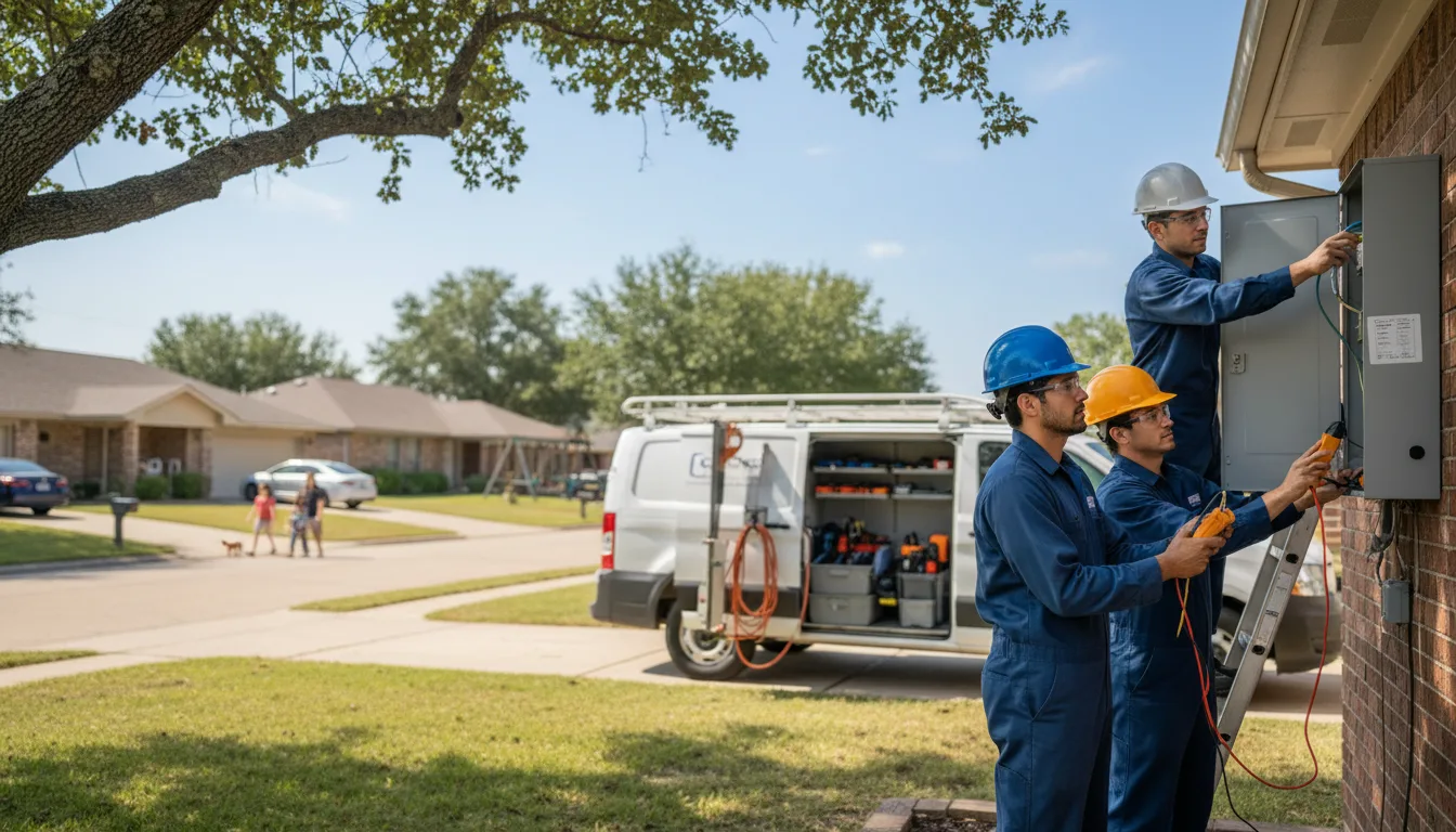 Certified electrician providing emergency electrical services in Columbus City, IA